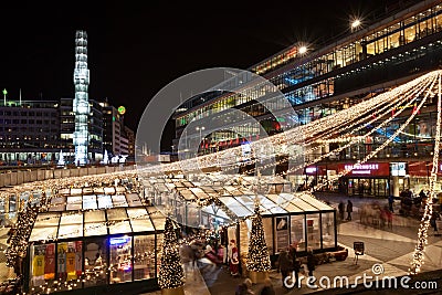 2015 Christmas Market in Stockholm Editorial Stock Photo